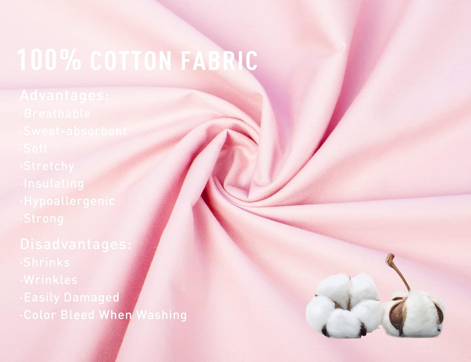 Sunflower Body Pillowcase 100% Cotton Long Pillow Cover/Case Envelope Closure 1 Pack, 20×54 inches Dark Pink, Soft and Breathable
