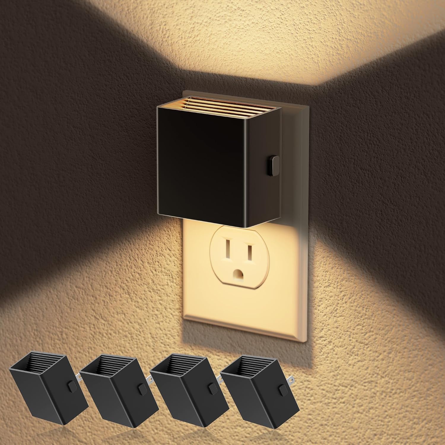 JandCase Night Light, Automatic Night Lights Plug into Wall, 4 Pack Modern Night Lights with Auto Light Sensor, 3000K Brightness…