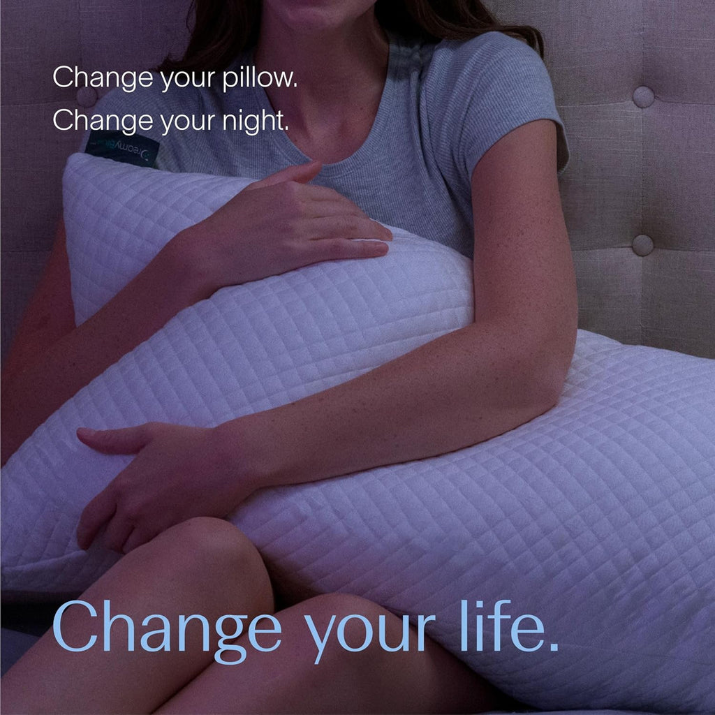 DreamyBlue Signature Pillow w/Adjustable Loft • Shredded Memory Foam Fill • Neutral Alignment for Side, Back, and Stomach Sleepers • Washab…