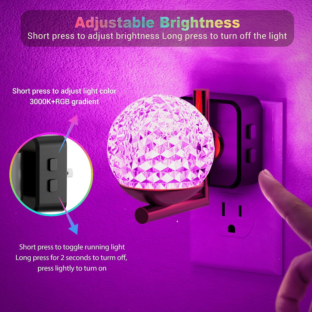 JandCase LED Night Light, 3000K Warm White & RGB Color Changing Night Lights Plug into Wall, Dusk to Dawn Light Sensor, 180° Rotatable…