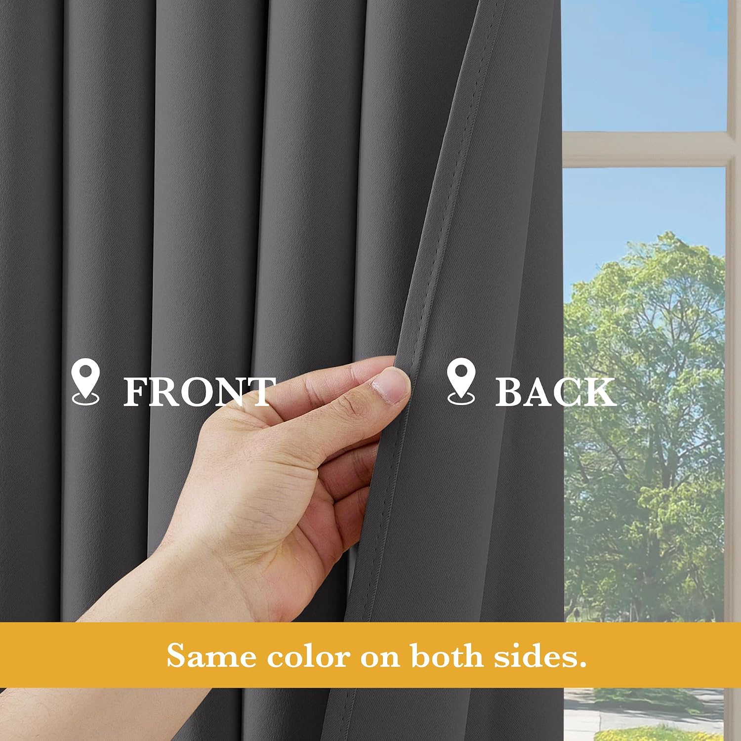 Rybhome RYB HOME Blackout Thermal Insulated Curtains, Portable Curtain for Sliding Glass Door/Storage/Space Room Divider, Large Window Trea…