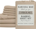 KARISSA MAE 7 Piece Pure Viscose from Bamboo Split King Size Sheet Set | 100% FSC Certified | Luxuriously Soft | Cooling | 18" Deep…