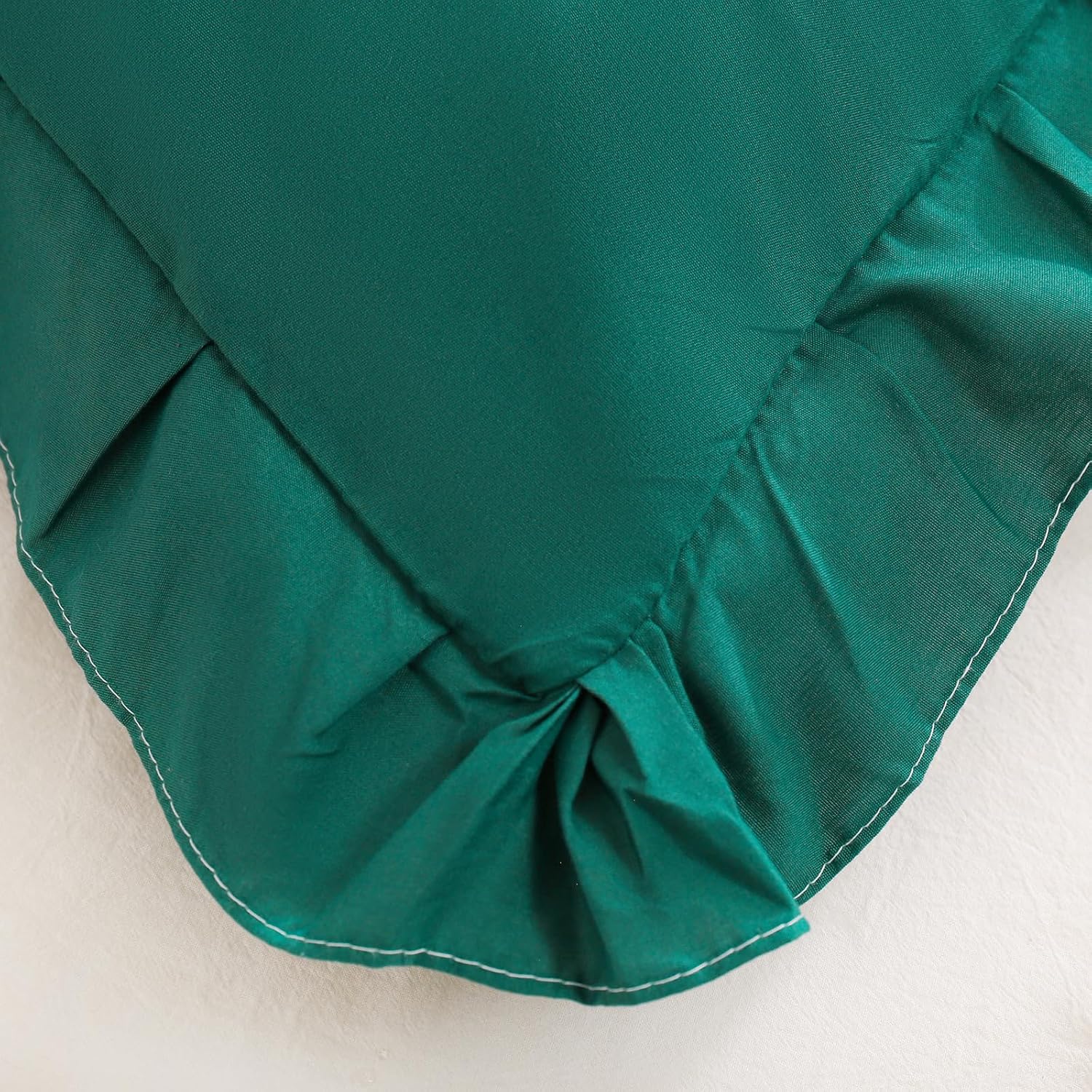 Merryword Dark Green Pillow Shams Green King Pillowcases Cute Pillow Cover Set of 2 Soft Shabby Chic Ruffled Pillowcases 2 Pack (King (20''…
