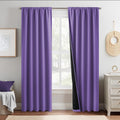 Nicetown 100% Blackout Curtains for Nursery, Lilac Purple W52 x L84 Set of 2 Light Blocking & Soundproof Drapes, Rod Pocket Black Lined Wind…