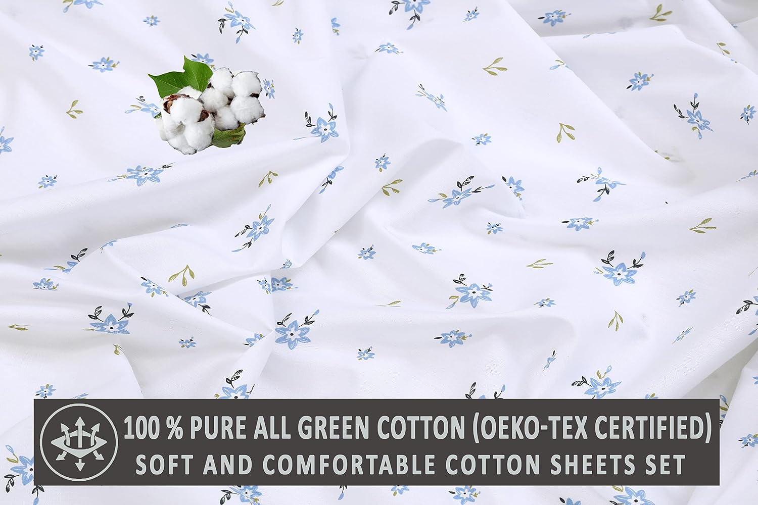 Ruvanti 100% Cotton Percale Sheets California King Size – Crisp Cooling Bed Sheets for Hot Sleepers, Deep Pocket 14”, Soft Breathable & Dur…