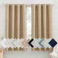 NICETOWN 100% Absolutely Blackout Linen Curtains with Thermal Insulated White Liner, Camel, 52" Wide by 63" Long, 2 Pieces, Linen Blend…
