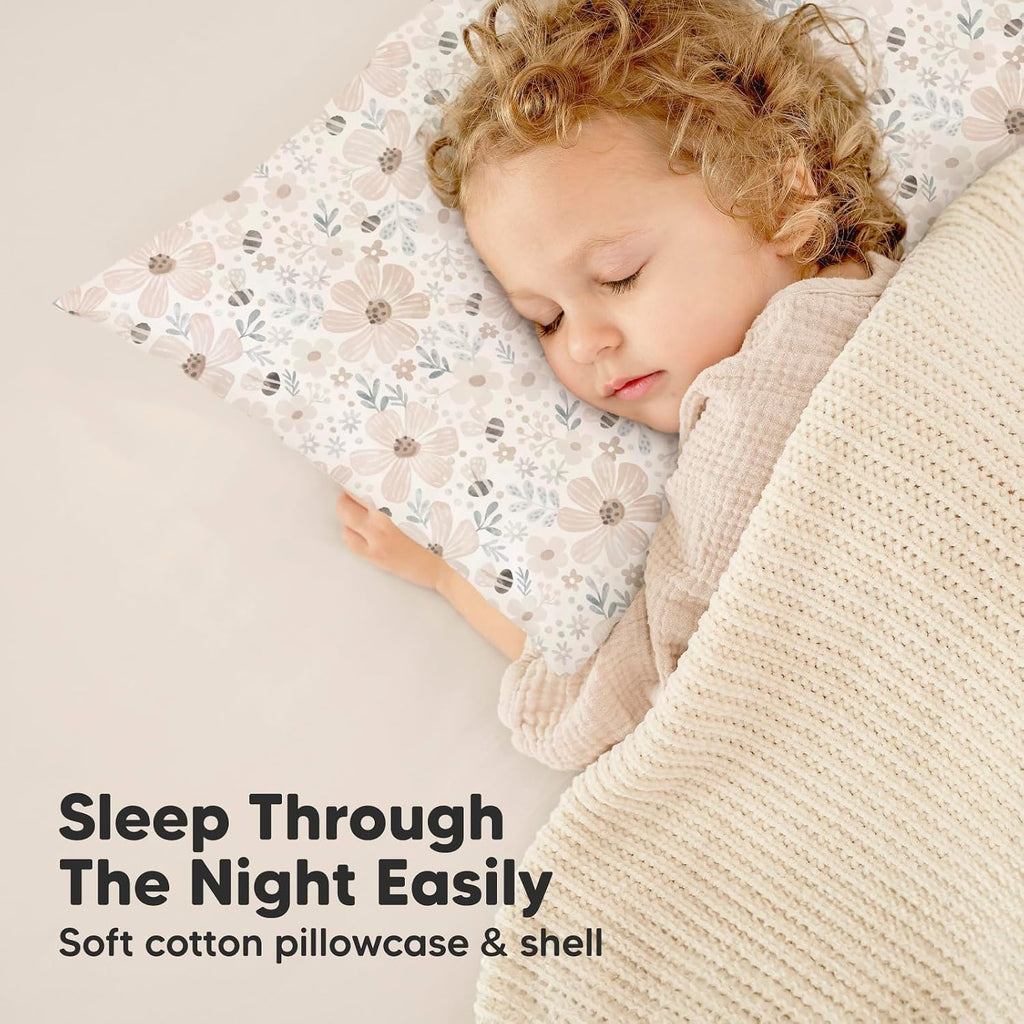 Toddler Pillow with Pillowcase - 13x18 My Little Dreamy Kids Travel Bed Pillows for Sleeping, Organic Cotton Small Pillowcase, Soft &…