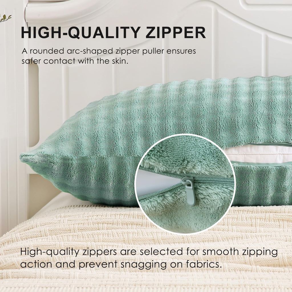 Sochow Decorative Body Pillow Cover 20x54 Inches, Super Soft and Cozy Bubble Textured Fleece Long Body Pillowcase with Zipper Closure,1 Pac…