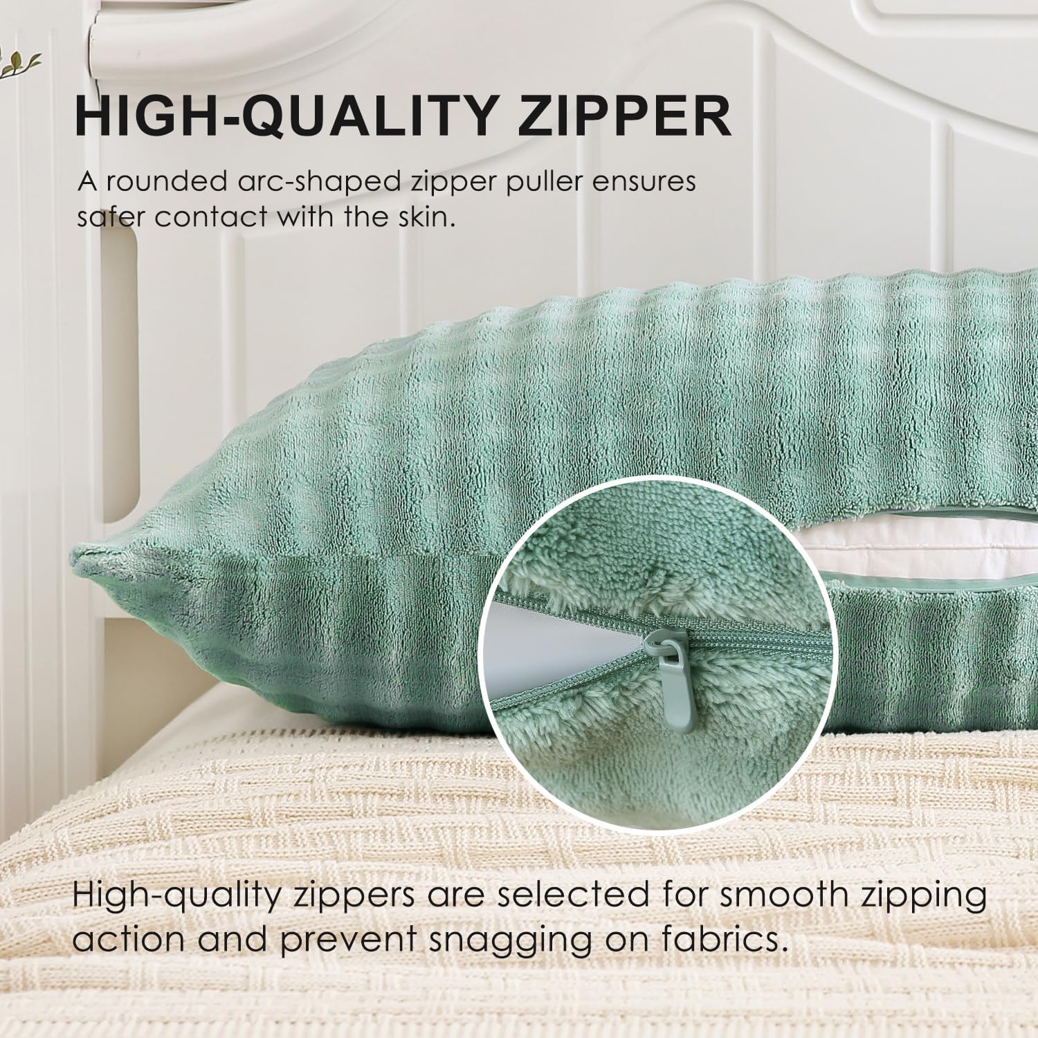 Sochow Decorative Body Pillow Cover 20x54 Inches, Super Soft and Cozy Bubble Textured Fleece Long Body Pillowcase with Zipper Closure,1 Pac…