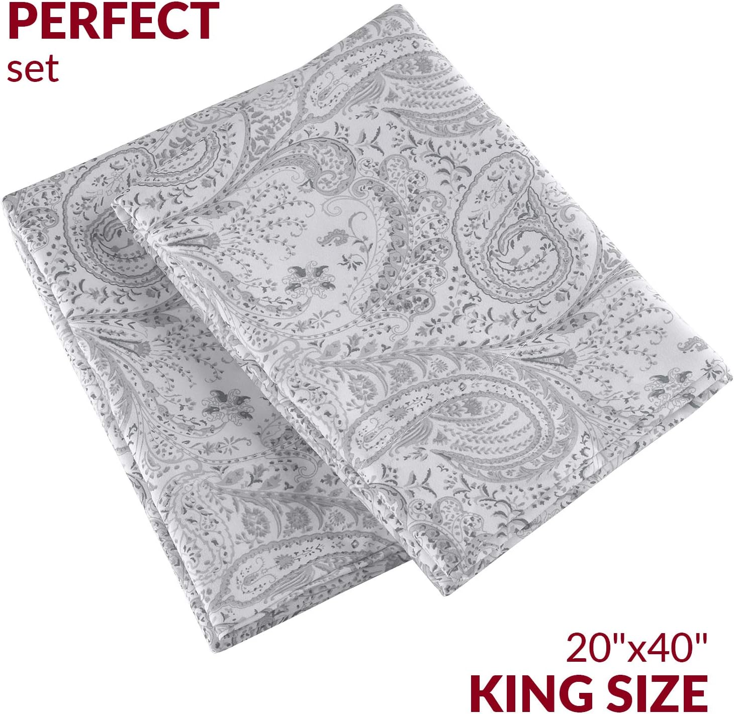 Mellanni Pillow Cases - Luxury, Extra Soft, Cooling Pillow Covers - 2 PC Iconic Collection Pillowcases - Envelope Closure (King 20" x 40",…