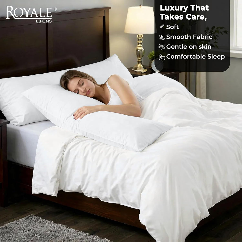 Royalelinens ROYALE LINENS Body Pillow Cover - Double Brushed 1800 Microfiber - 20"x54" with Hidden Zipper Closure - Wrinkle & Fade Resista…