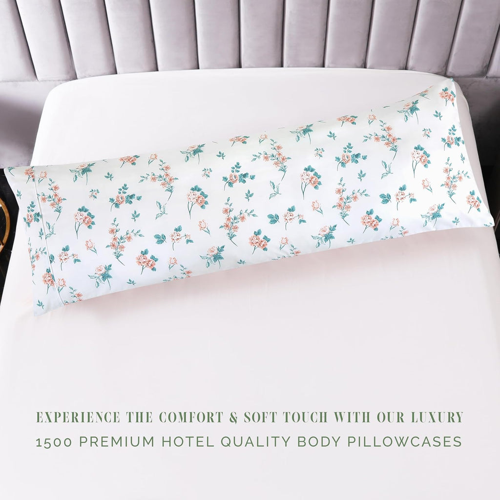 Elegantcomfort Elegant Comfort Ultra Soft 1-Piece Set Floral Print Pillowcases - 1500 Hotel Quality Microfiber, Soft and Smooth Hidden Zipp…