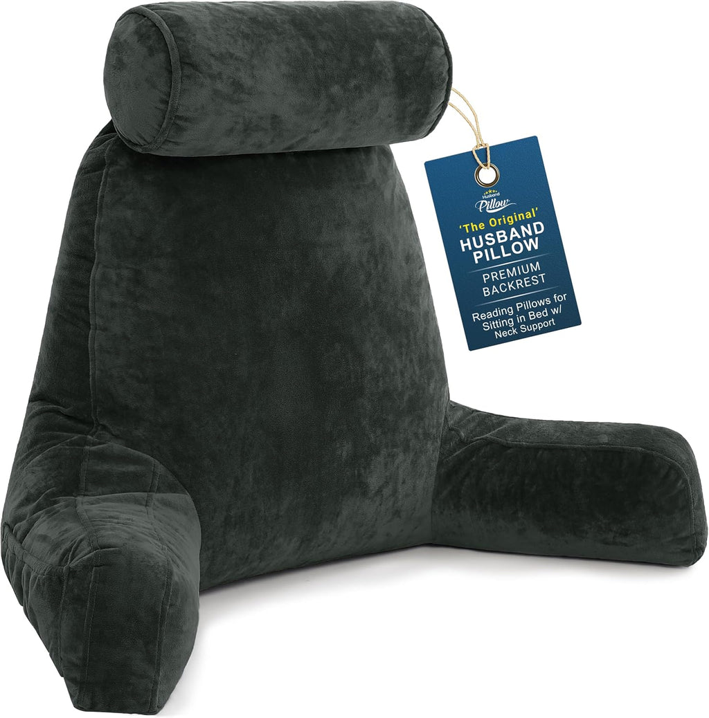 Husband Pillow XXL The Original for Adults - 30" Tall Backrest for Sitting Up in Bed - Firm Support Reading & Bed Rest Pillows for…