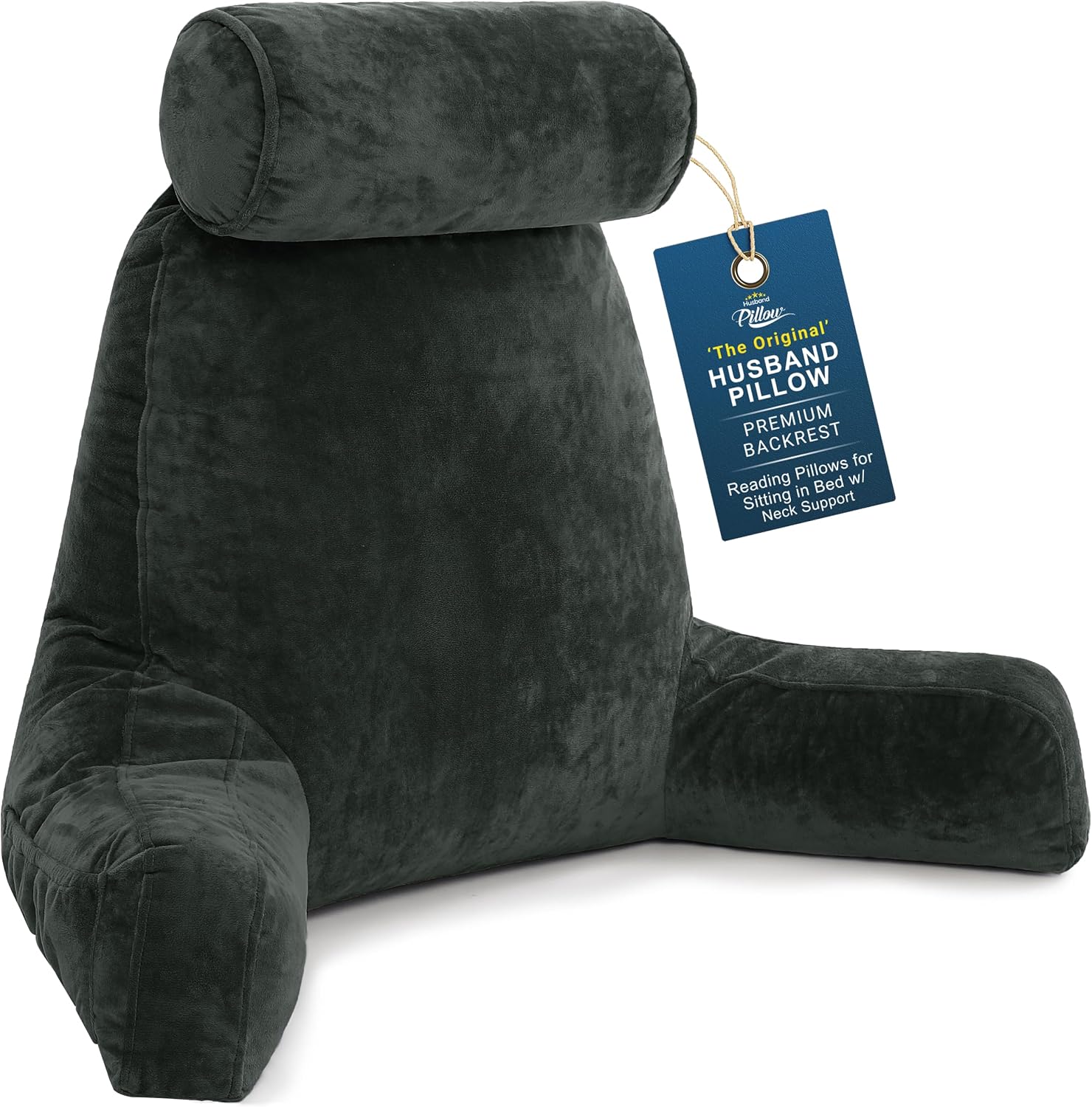 Husband Pillow XXL The Original for Adults - 30" Tall Backrest for Sitting Up in Bed - Firm Support Reading & Bed Rest Pillows for…
