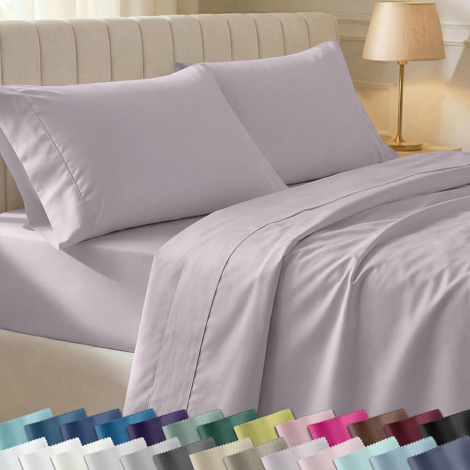 CaliforniaDesignDen California Design Den Soft Twin XL 100% Cotton Sheet Sets, 400 Thread Count Good Housekeeping Award Winner, Smooth Sate…