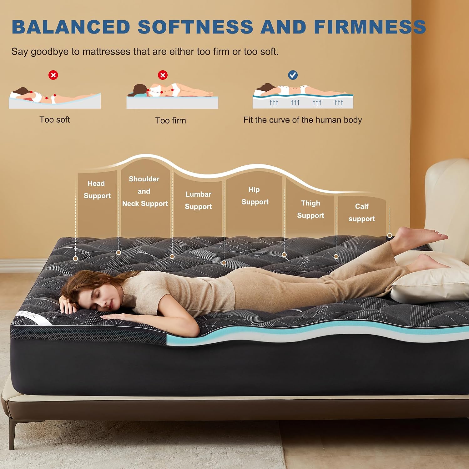 Bedlore 4-Inch King Mattress Topper for Back Pain - Dual Layer Medium Support (2" Gel Memory Foam + 2" Cooling Fluffy Pillow Top Pad)…