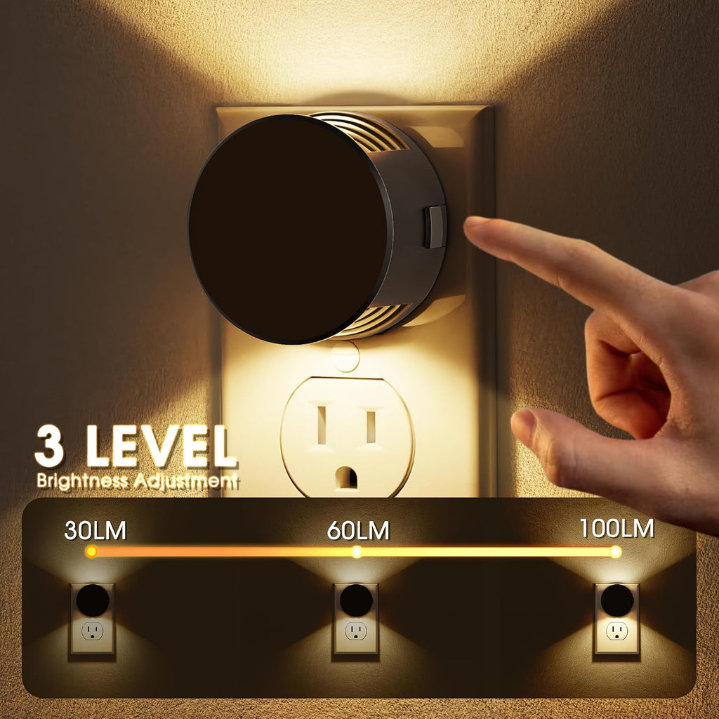 Briignite Night Lights Plug into Wall [2 Pack], Dusk to Dawn Sensor Nightlight, Brightness Adjustable, 3000K Soft White, Dimmable Plug in…