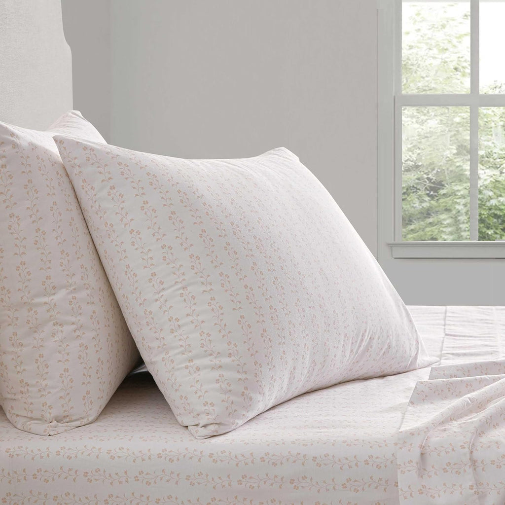 MarthaStewart Martha Stewart - Twin Size Sheets Set, Crisp & Tailored Cooling Sheets w/a Naturally Smooth Cotton Percale Lightweight Feel -…