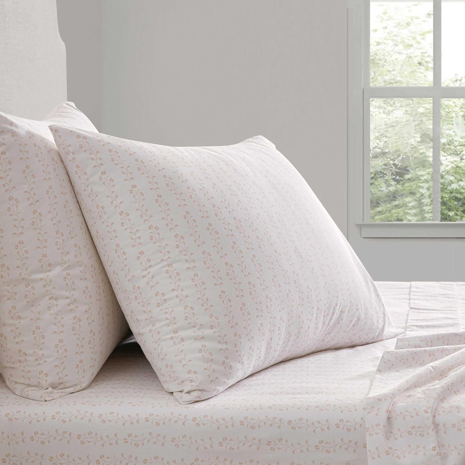 MarthaStewart Martha Stewart - King Size Sheets Set, Crisp & Tailored Cooling Sheets w/a Naturally Smooth Cotton Percale Lightweight Feel -…