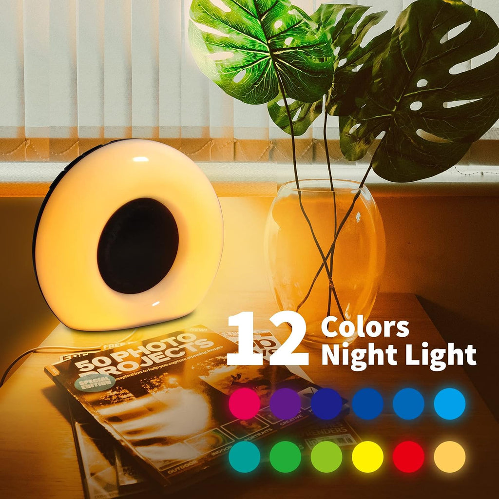DailyBody Sound Machine White Noise Machine with 30 Soothing Sounds 12 Colors Night Light 32 Levels Volume 5 Timers & Memory Function Effec…