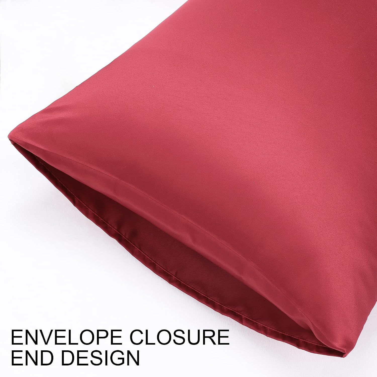 uxcell 2 Pack Silk Satin Pillowcase for Hair and Skin, Cool, Silky, Soft Breathable Pillow Cases Queen Size 20x30 Inch Sateen Pillowcase Bu…