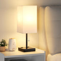 Aooshine White Table Lamp for Bedside - 3 Color Temperature 3000K 5000K 4000K Bedroom Lamp, Pull Chain Control, USB A and C Ports, AC Outle…
