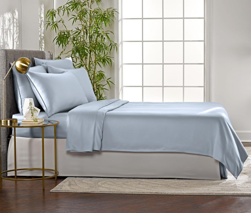PureBamboo Pure Bamboo Queen Sheets, Genuine 100% Organic Viscose Derived from Bamboo Bed Sheet Set, Luxuriously Soft & Cooling, Double Sti…