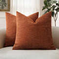 MIULEE Pack of 2 Decorative Throw Pillow Covers Soft Chenille Throw Pillows Solid Neutral Farmhouse Textured Cushion Covers for Couch…