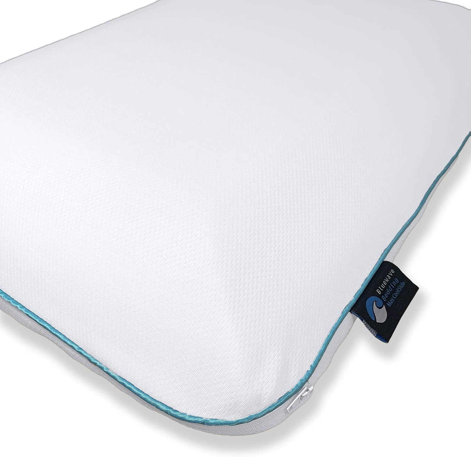 BluewaveBedding Bluewave Bedding Hyper Max Cool CarbonBlue Gel Memory Foam Pillow for Stomach and Back Sleepers - Thin, Flat Design wi…