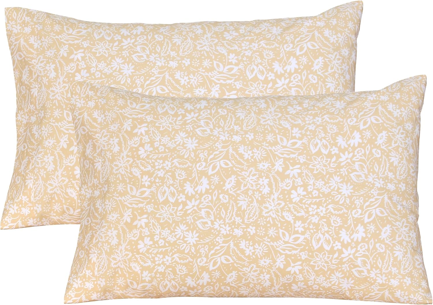 FEATHER & STITCH NEW YORK 100% Cotton 2 Piece King Pillow Cases, 300TC Ultra-Soft Pillowcases with Envelope Closure, Wrinkle- Fade- Stain…