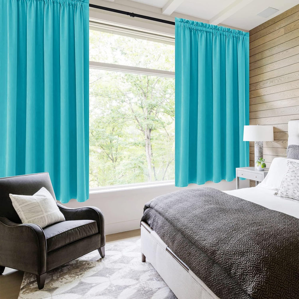 Dwcn Blackout Curtains for Bedroom – Rod Pocket Thermal Insulated Noise Reducing Noise Reducing Drapes for Living Room, W 60 x L 63 Inch, 2…