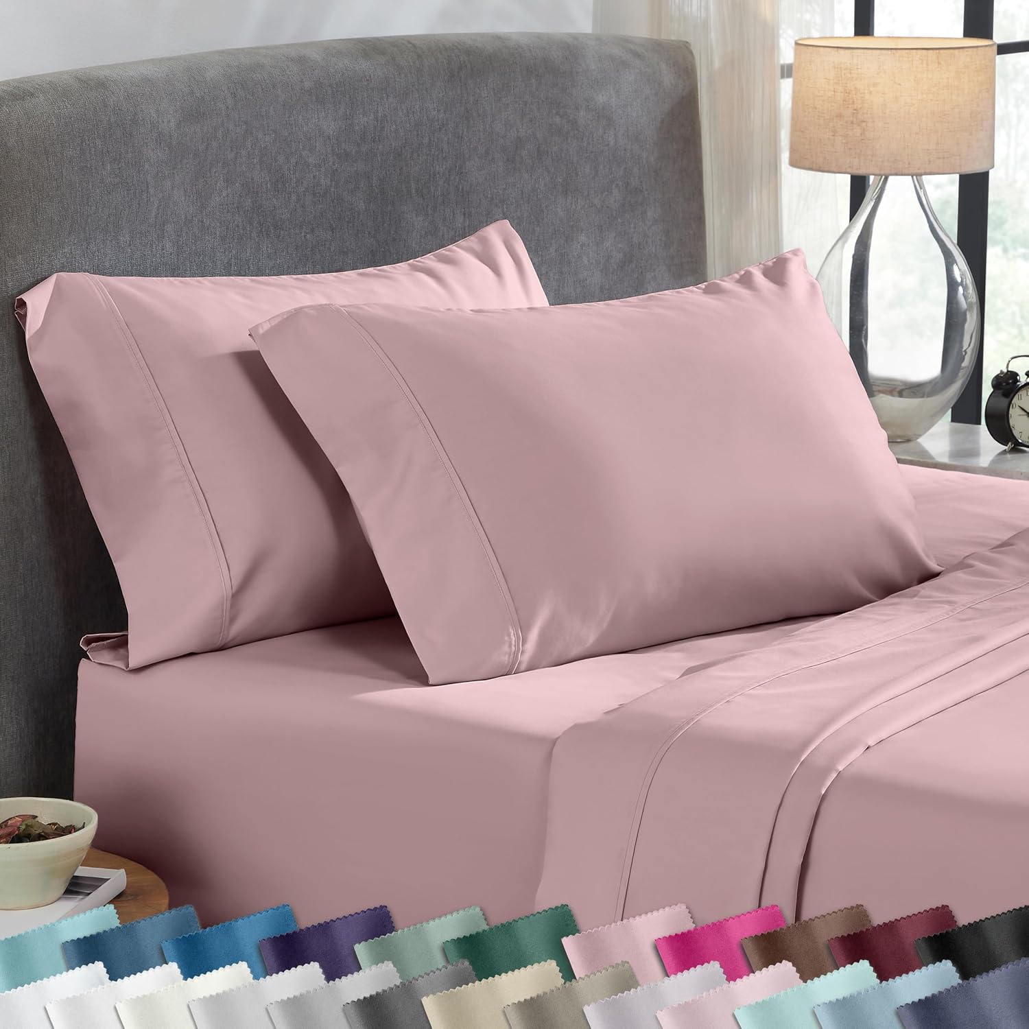 CaliforniaDesignDen California Design Den Pillow Cases King Size Set of 2-400 Thread Count Sateen, Natural 100% Cotton Pillowcases King, So…