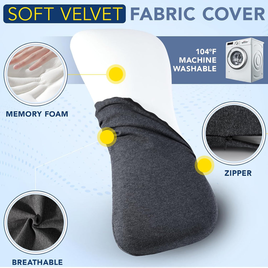 Hapiclody Lumbar Support Pillow for Sleeping Memory Foam Lumbar Pillow for Lower Back Back Support Pillow for Side, Back and Stomach Sleeper…