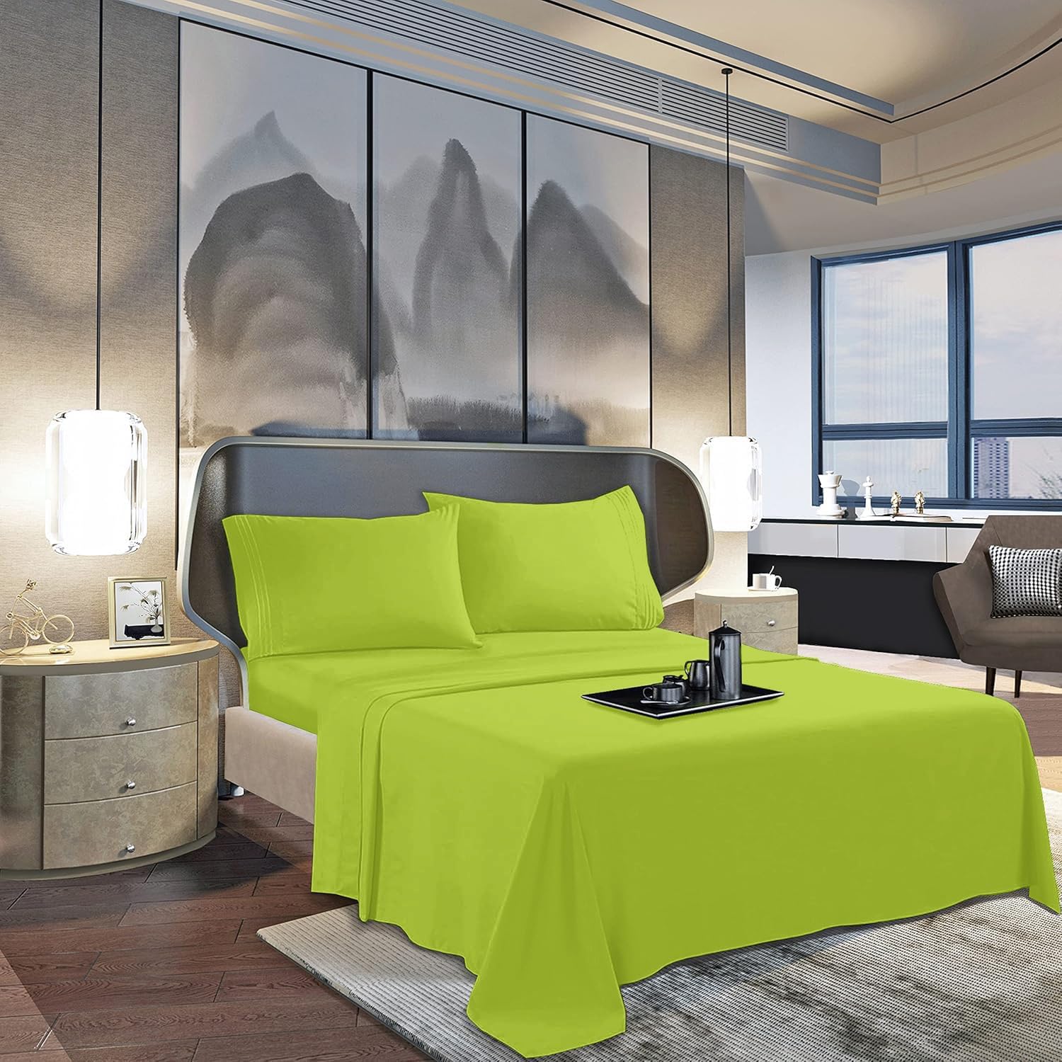 MocassiLuxuryBedding Mocassi Full Sheet Set - Luxury Hotel 1800 Premier Bedding Sheets & Pillowcases - Ultra Soft Breathable & Cooling Bed…