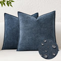 KevinTextile Kevin Textile Waterproof Decorative Pillow Covers Dusty Blue 20x20 Inch Pack of 2 Soft Boucle Textured Throw Pillowcases Elega…