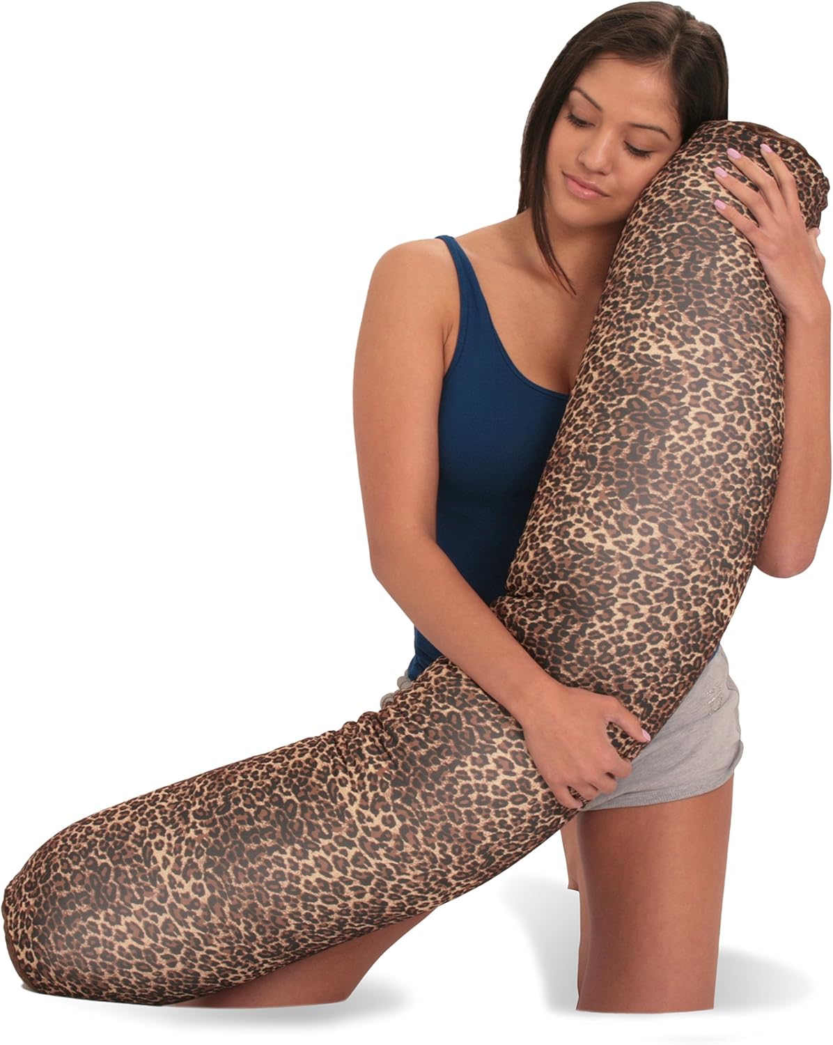 Deluxe Comfort Microbead Body Pillow (47" x 7") - Mooshi Squishy Soft - Prenatal Pregnancy Pillow - Full-Body Side Sleeper - Body Pillow…