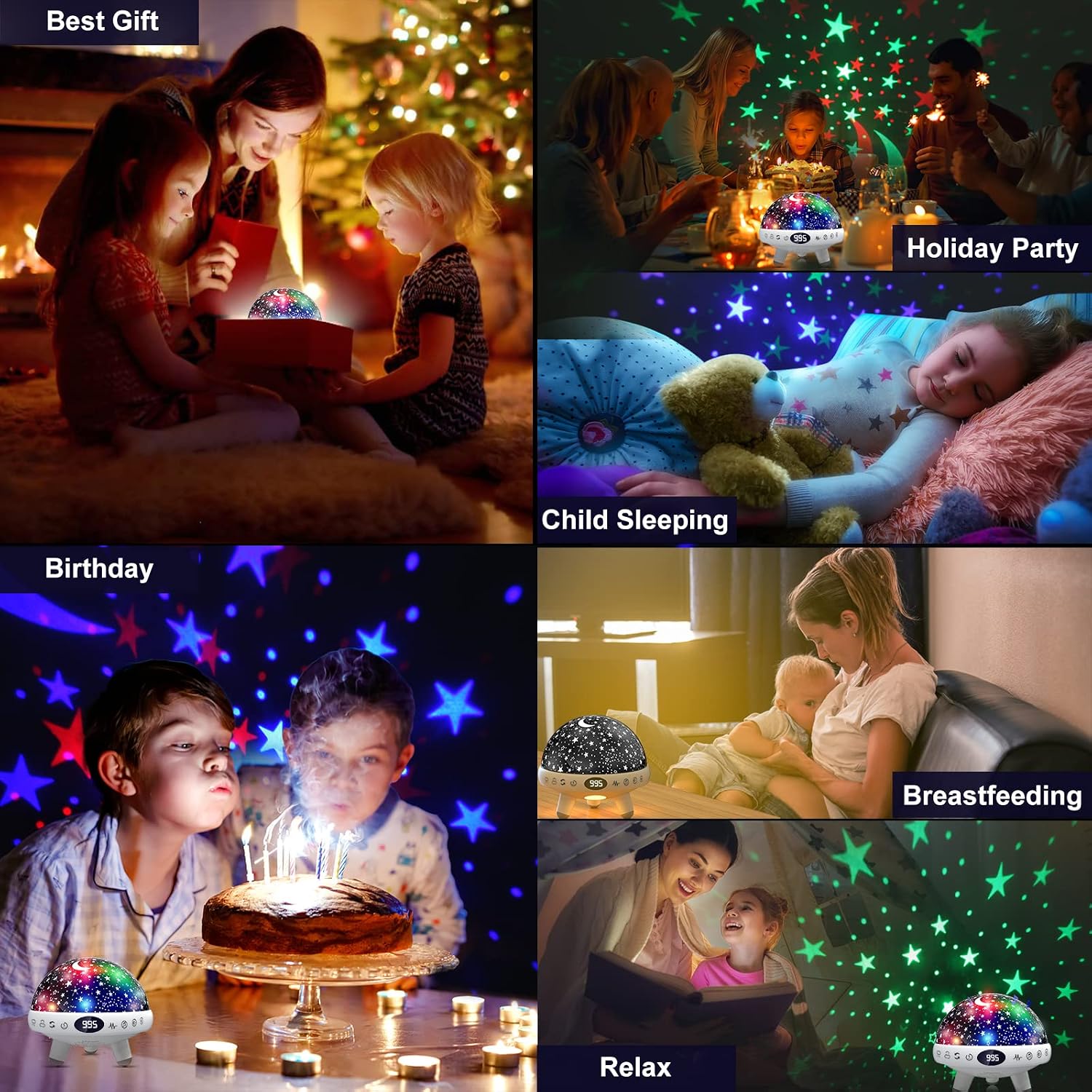 Yachance Kids Sound Machine with Night Light Projector,29 Soothing Sounds Baby Night Light Star Projector for Kids Room, White Noise Machine…