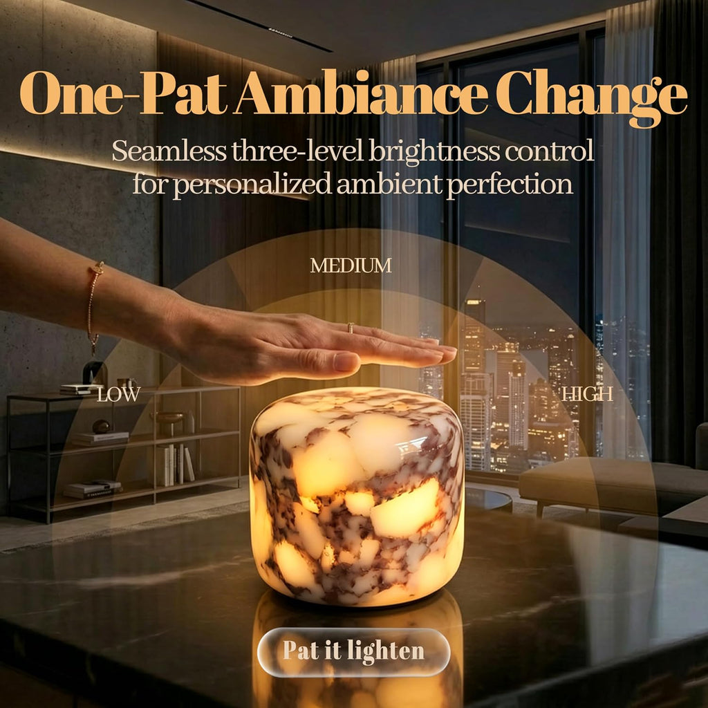 Marmor Marble Lamp Table Lamp Unique Stone lamp Type-C 3 Way Bedside Lamps Ambient Lighting for Bedroom Night Stands Small Night Light Deco…