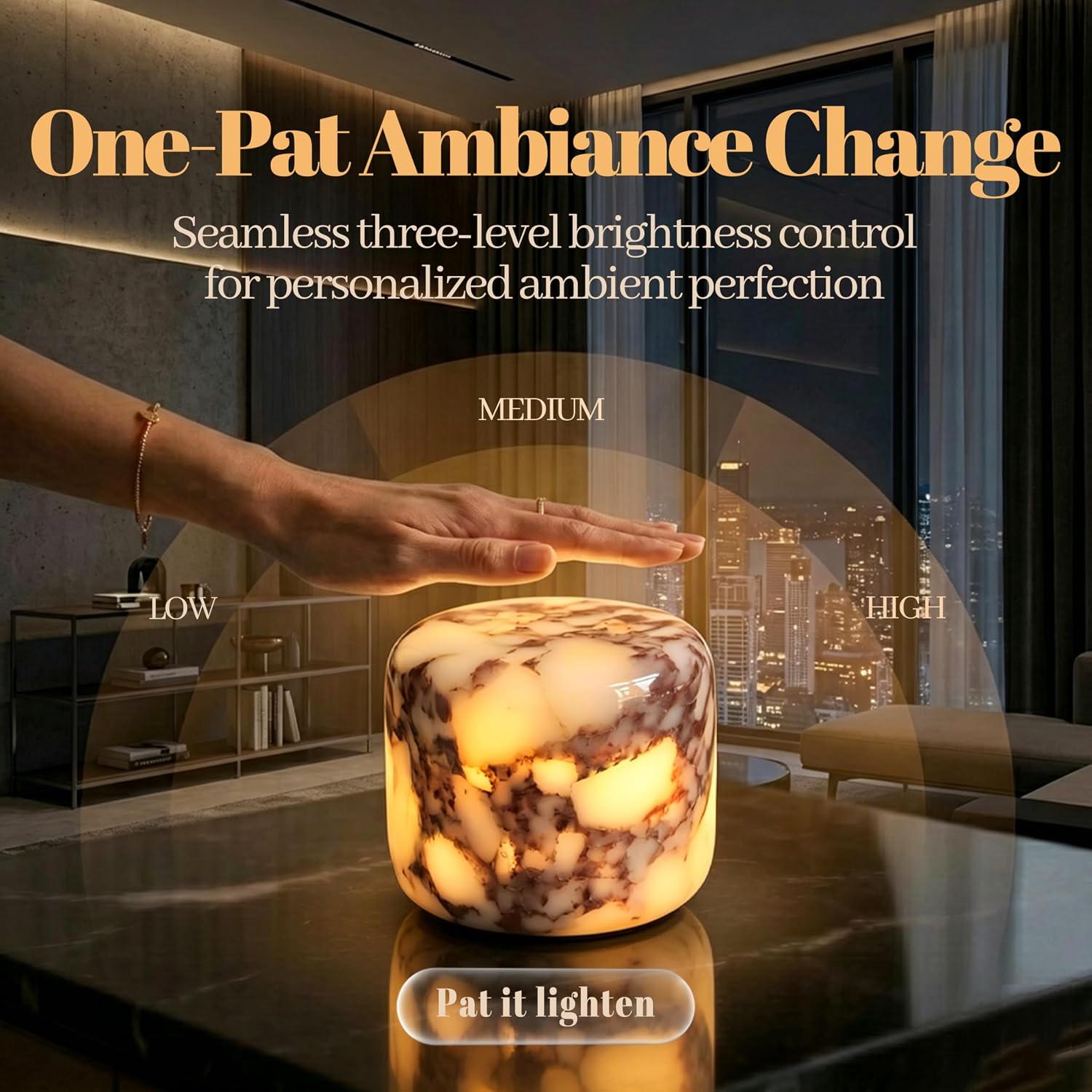 Marmor Marble Lamp Table Lamp Unique Stone lamp Type-C 3 Way Bedside Lamps Ambient Lighting for Bedroom Night Stands Small Night Light Deco…