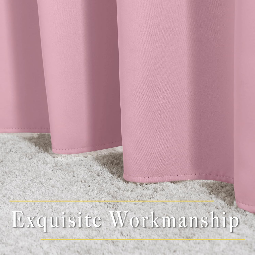 Nicetown Crystal Pink Blackout Curtains for Bedroom - Grommet Blackout Thermal Insulated Room Darkening Sound Blocking Window Treatments fo…