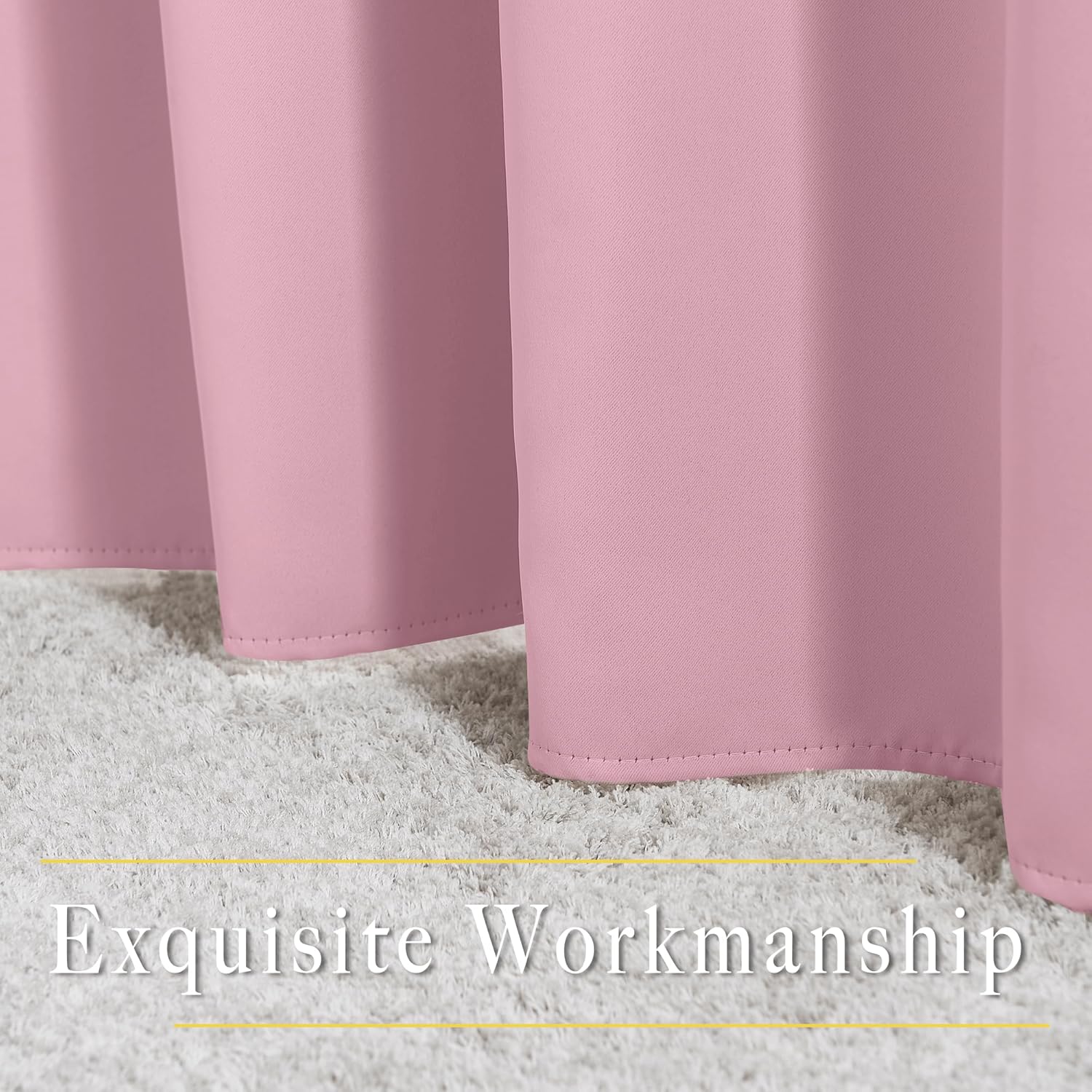 Nicetown Crystal Pink Blackout Curtains for Bedroom - Grommet Blackout Thermal Insulated Room Darkening Sound Blocking Window Treatments fo…