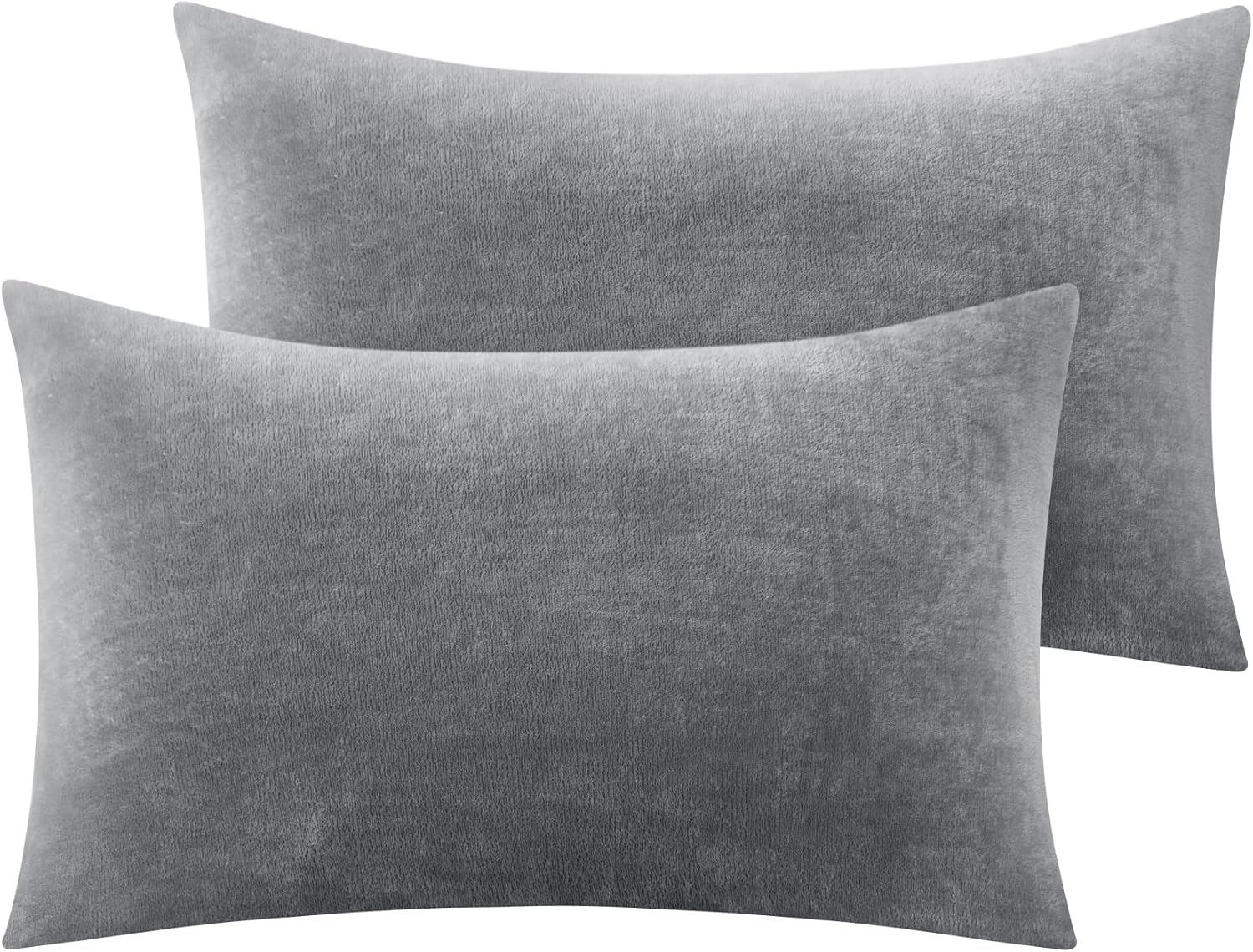 Bedelite Flannel Pillow Cases Queen Size Set of 2, Super Soft Fleece Pillowcases with Zipper for Bedroom, Sofa, Couch, Luxury Cozy Fuzzy Vel…