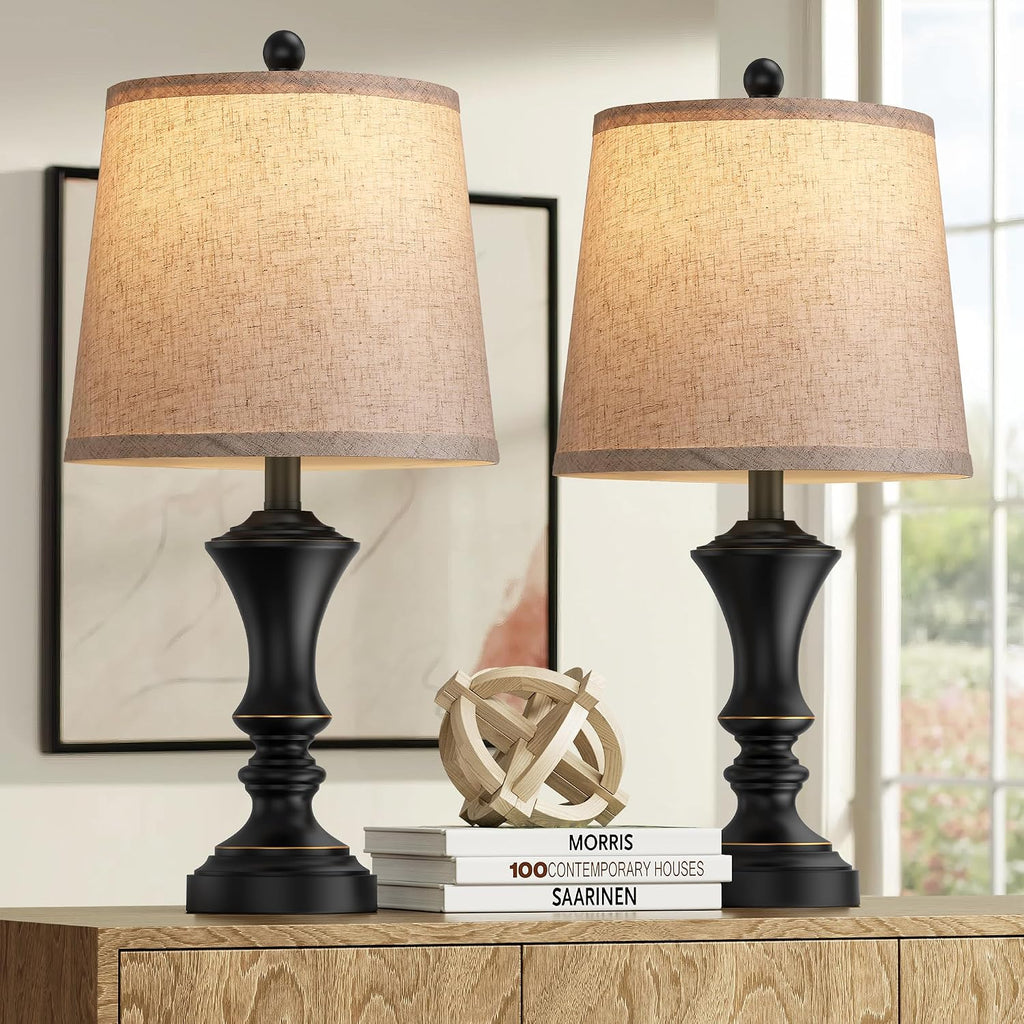 ROTTOGOON Retro Table Lamps Set of 2, Nightstand Lamp for Bedroom Vintage Rustic Table Lamps for Living Room Traditional Nightstand…
