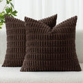 Miulee Pack of 2 Corduroy Decorative Throw Pillow Covers 20x20 Inch Soft Boho Striped Pillow Covers Modern Farmhouse Home Decor for Sofa Li…