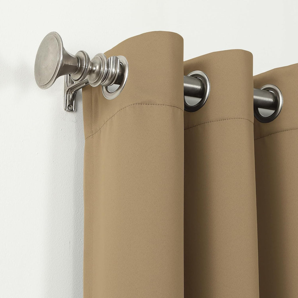 Sun Zero Easton Energy Saving Blackout Grommet Curtain Panel, 40" x 54", Taupe
