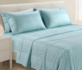 Casa Platino 100% Cotton Sheets King Size Set - 6 Pcs (1 Flat, 1 Fitted, 4 Pillowcases) - Striped 500 TC - Ultra Smooth Sateen Weave Bed…