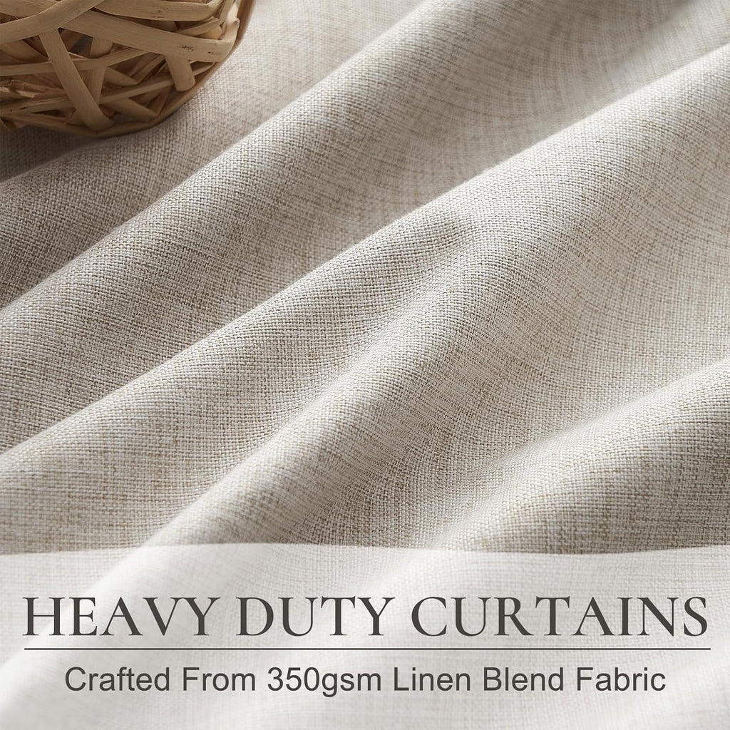Qjmydeco Modern Neutral 88 Inch Blackout Sliding Glass Door Curtains Light and Draft Blocking Curtains & Drapes for Living Room Traverse Ri…