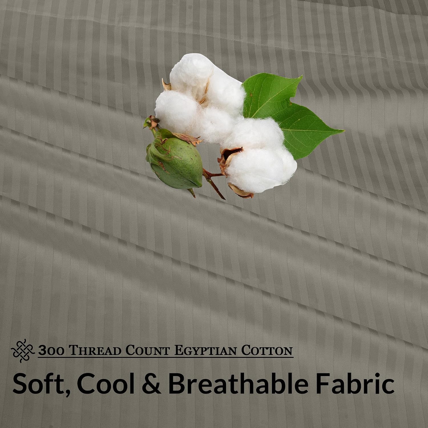 Royalelinens ROYALE LINENS 300 Thread Count 100% Long Staple Combed Cotton Striped Sheet Set - 3 Piece Twin Bed Sheets - 1 Fitted, 1 Flat &…