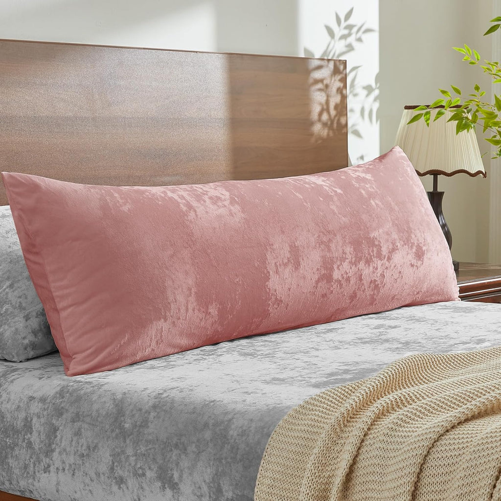 BEDELITE Velvet Body Pillow Cover with Zipper, Soft and Plush 20x54 Long Pillow Case, Velvety Smooth and Cozy Body Pillow Pillowcase for…