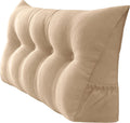 Peachwell Handmade Headboard Pillow- Triangular Wedge Support Large Bolster Cushion Headboard Backrest Pillow with Two Large Side Pockets…